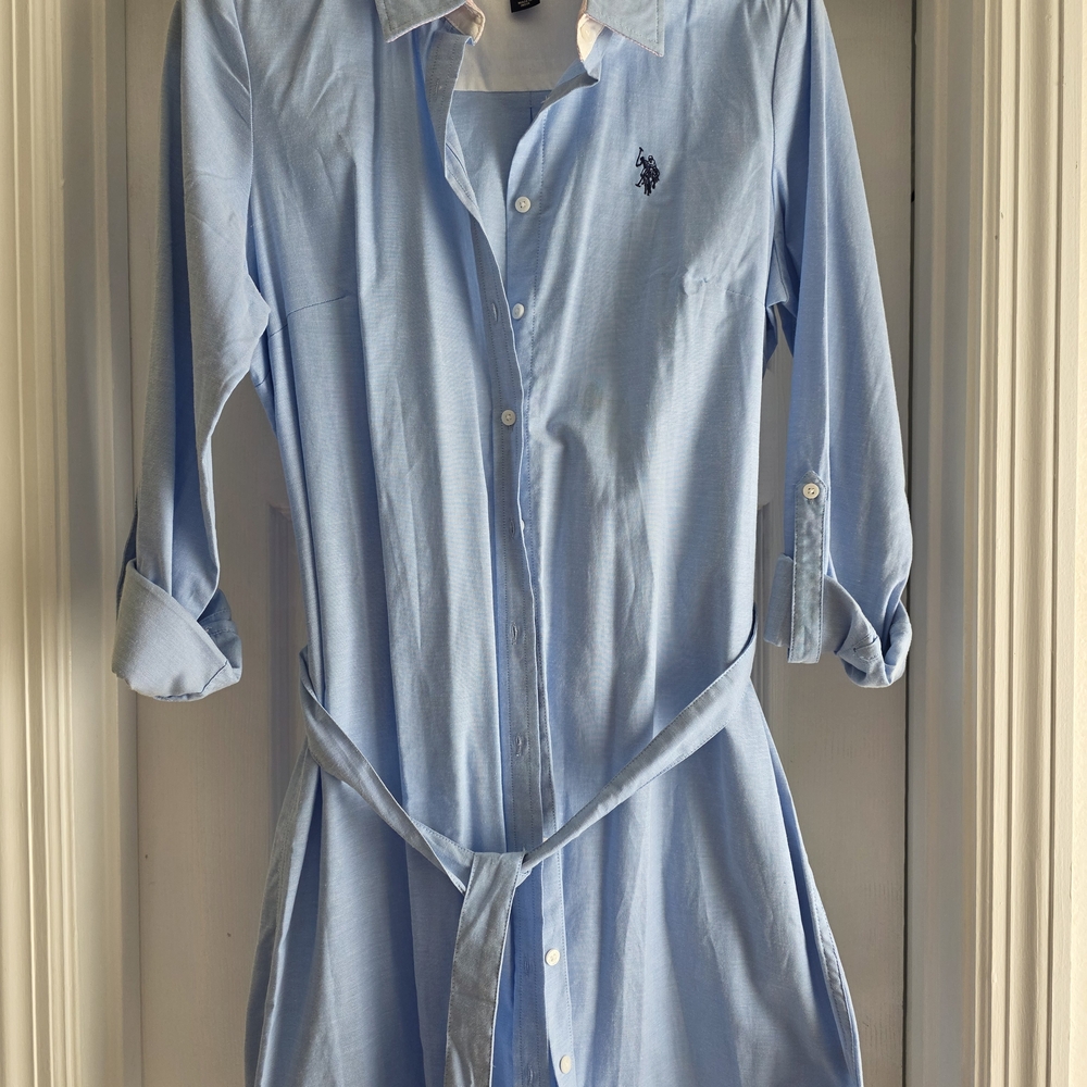 U.S. Polo Assn. Light Blue Shirt Dress